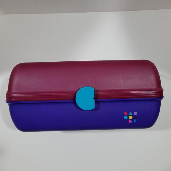 Caboodles Box Makeup Craft Storage Burgandy Purple Teal 1980s-90s Retro - Picture 1 of 11